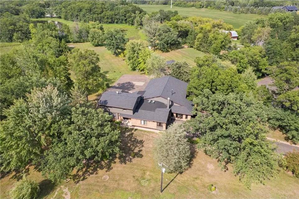Aerial view of a house among woodland: the setting of Bethlehem Telephone Sanitarium
